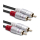 Kabel audio Qoltec Kabel 2x RCA męski / 2x RCA męski | 0.5m | Czarny